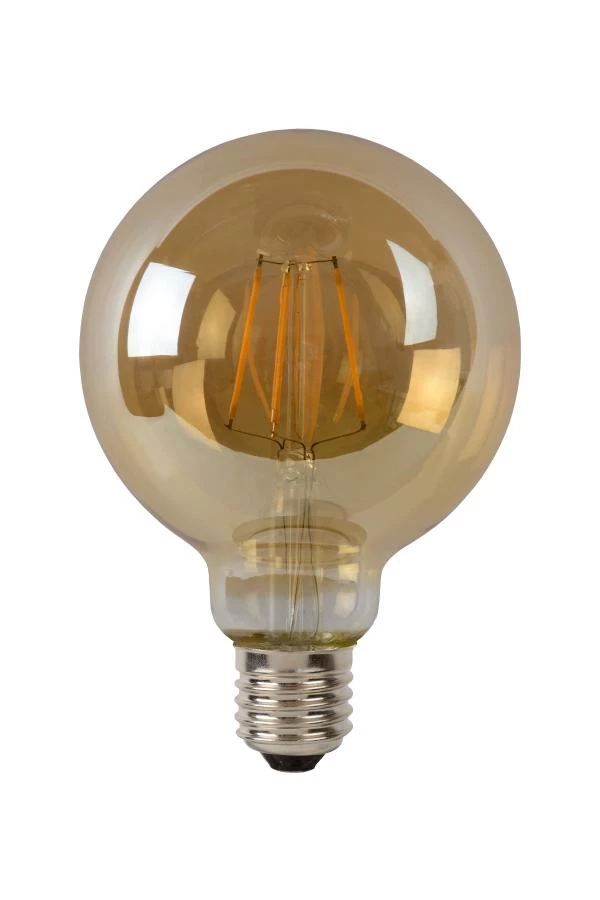 Lucide G95 - Filament lamp - Ø 9,5 cm - LED Dimb. - E27 - 1x5W 2700K - Amber - uitgezet